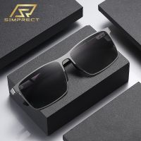 SIMPRECT Rectangle Polarized Sunglasses For Men 2023 Luxury Brand Designer Quality UV Protection Vintage Square Sun Glasses Cycling Sunglasses