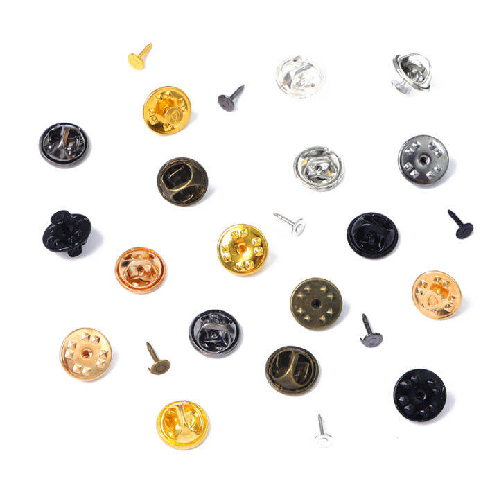 30Sets/lot Squeeze Badge Holder Butterfly Clasp Pin Back Brooch Clutch