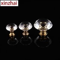 ❆♟ Crystal Glass Handles Kitchen Cabinet Knobs Jewelry Armoire Dresse Drawer Pulls Gold Silver Handle Furniture Hardware