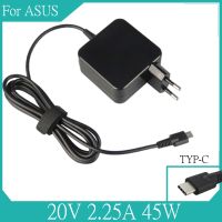 20V 2.25A 45W Type-C USB-C อะแดปเตอร์ AC ที่ชาร์จสำหรับ Asus Chromebook C302 C302C C302CA C523 C523N C523NA UX370UA UX370U UX370 UX390