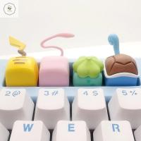 HESTING อะนิเมะอุปกรณ์ต่อพ่วงคอมพิวเตอร์ R4โปเกมอนเรซิ่นสำหรับเชอร์รี่ MX Keycaps แป้นพิมพ์หมวกคีย์บอร์ดแบบกลไก Elves Keycaps Pikachu