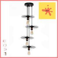 ไฟช่อ EVL HG-0018 สีดำ 4 หัวCLUSTER PENDANT EVL HG-0018 BLACK 4-LIGHT **ขายดีที่สุด**