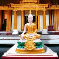 ANU[09]พระพุทธรูปปางสะดุ้งมาร นั่งประทับฐานดอกบัว ลงสีpremium ศิลปะสวยงามระดับพรีเมี่ยม ขนาด 5 นิ้ว สูง 22 ซม. เนื้อเรซิ่นผสมผงขาว บูชากราบสักการะที่ยึดเหนี่ยวใจ