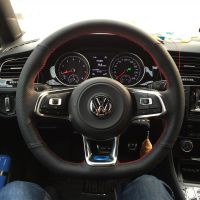 【YF】 Car Steering Wheel Cover Braid Genuine Leather For Volkswagen Golf 7 GTI R MK7 VW Polo Scirocco 2015 2016 Auto Interior