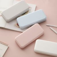 Cute Macaron Pencil Case Multifunctional Stationery Frosted PP Plastic Pencil Pen Storage Box Student Pencilcase Office Supplies Pencil Cases Boxes