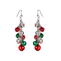 Chloeh Hornbye Shop 1 Pair Christmas  Festival Anniversary Birthday Jingle Bell Drop Multicolor Chandelier Earrings Dangle Eardrop Earrings