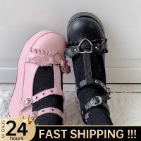 Kawaii Lolita รองเท้าผู้หญิงหัวใจ BUCKLE Wedges แพลตฟอร์มรองเท้า Punk Gothic รองเท้า Mary Janes รองเท้าส้นสูงปั๊มคอสเพลย์รองเท้า 36-43