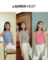 ENDOFMARCH | LAUREN VEST เสื้อกั๊กผ้ายีนส์ ลายริ้ว