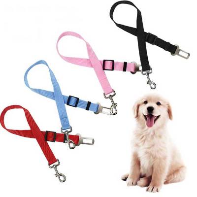 Adjustable leather belt dog cat car seat belt car seat belt magic clip pet supplies seat belt safety lever traction collar