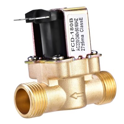 1/2 InchAC 220V Normally Closed Electric Solenoid Magnetic For Water Control L Inlet Electric Magnetic Solenoid Valve Brass
