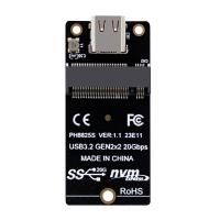 1 PCS M.2 to Type C SSD Adapter ASM2364 NVME Riser Board ABS 20Gbps Conversion Board 2000MB/S for SSD 2230/42/60/80