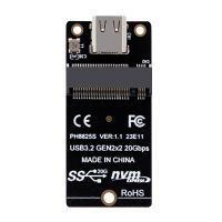 M.2 to Type C SSD Adapter ASM2364 NVME Riser Board 20Gbps Conversion Board 2000MB/S for SSD 2230/42/60/80