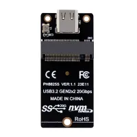 1 PCS M.2 to Type C SSD Adapter ASM2364 NVME Riser Board ABS 20Gbps Conversion Board 2000MB/S for SSD 2230/42/60/80