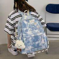 [COD] new color-coloured student bag 2021 early autumn Korean style personalized inkjet printing and dyeing large-capacity backpack for women