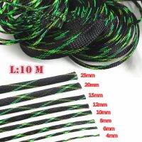 10M Cable Sleeves 4/6/8/10/12/15/20/25mm Insulation Braided Sleeving Tight PET Expandable Wire Gland Cables Protection 8 Sizes