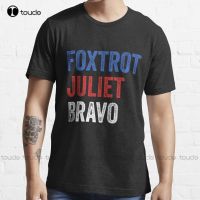 Fjb Foxtrot Juliet Bravo เสื้อยืดผู้ชายคอกลมแขนลำลองขาสั้นพิมพ์ลายแฟชั่นผ้าฝ้าย100%