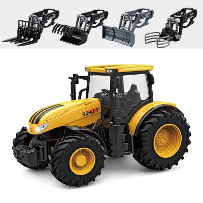 ▽▣✔ Brinquedos veículo trator agrícola caminhão 1/24 escala liga inercial engenharia carro diy peças de reposição reboque modelo presente para crianças