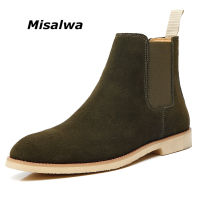 Misalwa Dropshipping Men Boots Luxury Spring Winter Elegant Chelsea Boots Men Cow Suede Leather Lovers Shoes Plus Size 35 47