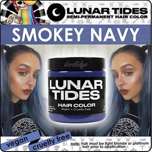 Lunar Tides Smokey Navy ☾ Semi-Permanent blue Hair Dye - ilovetodye ...