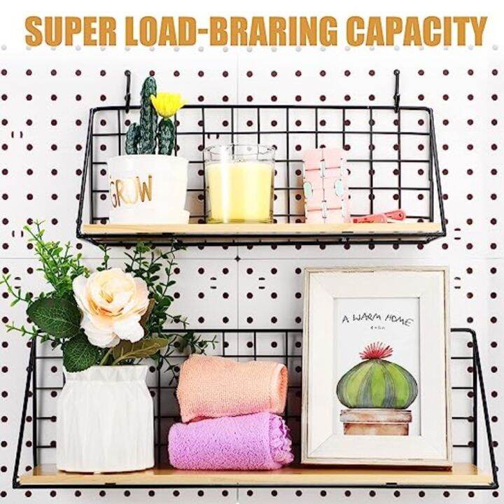 JOLT 1/2pcs Black Steel Pegboard Brackets Metal Pegboard Shelf Bracket