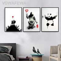 ♥ กราฟฟิตี้สตรีทอาร์ท Banksy ภาพวาดสัตว์โปสเตอร์และภาพพิมพ์ภาพศิลปะบนผนังโปสเตอร์โบราณของตกแต่งบ้านสำหรับตกแต่ง Quadro Cuadros