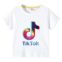 TIKTOK-S เด็กท็อปส์ Lesure เสื้อยืดเด็กแขนสั้นด้วยแสงชายหญิง Lesure ฤดูร้อนผ้าฝ้าย100%