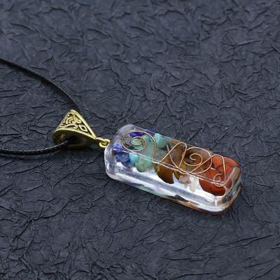 Merkaba 7 Chakras หินคริสตัล Orgone Pendant เครื่องกำเนิดไฟฟ้าพลังงาน Accumulator Orgonite Hex Chakra สร้อยคอพร้อมจี้ Unisex