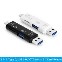 5 In 1 Multifungsi USB 2.0 Type-c/Usb/Mikro/USB/TF/SD Pembaca Kartu Memori OTG Adaptor Pembaca Kartu Aksesori Ponsel