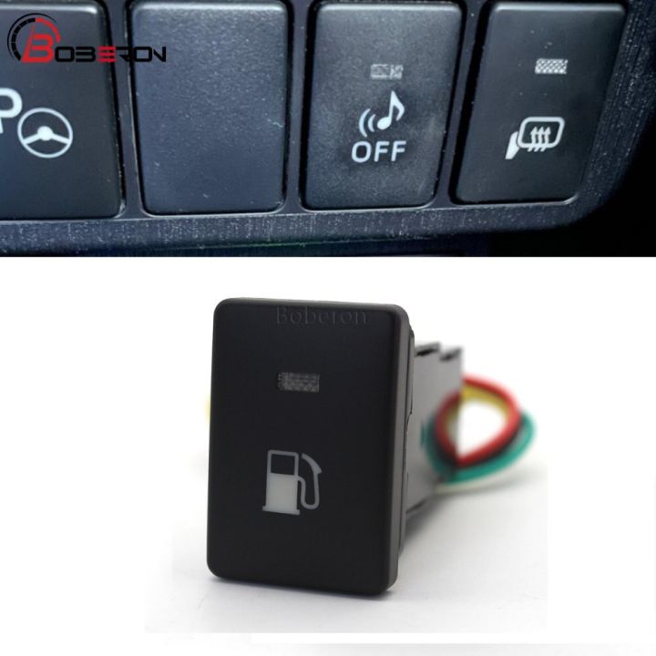 Car LED Light Fuel Tank Cap Control Switch Push Button with Wire for ...