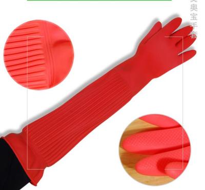Lengthen ultra long 45/55cm waterproof rubber gloves bowl dish latex gloves Rubber gloves (wash car and do housework) Safety Gloves