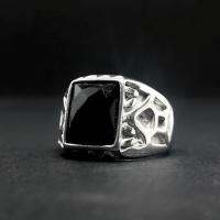 แหวนไทเทเนี่ยมชาย Anti Rust Silver Black Onyx ของแท้03