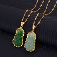 【CW】 Exquisite Buddhist Imitation Jade Guanyin Buddha Statue Pendant Necklace for Men and Women Religious Amulet Jewelry Gift
