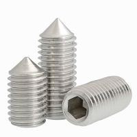 100/50pcs Hex Hexagon Socket Set Screw Cone All Cup Point Grub Screw M3 M4 M5 M6 A2 304 Stainless Steel Set Screw Bolt DIN914