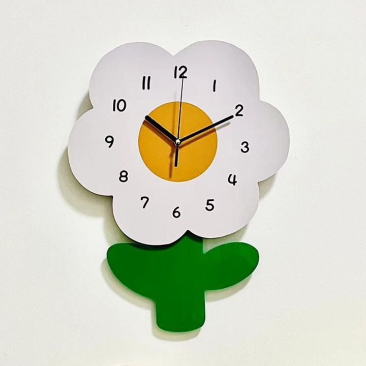 yonuo-นาฬิกาแขวนผนัง-ลายดอกไม้น่ารัก-เสียงเงียบ-สร้างสรรค์-สําหรับตกแต่งบ้าน-เรียบง่ายดอกไม้การ์ตูนนาฬิกา-น่ารักนาฬิกาแขวน-ตกแต่งนาฬิกา