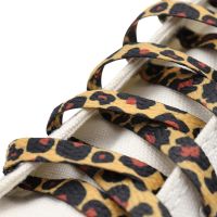 Weiou 0.8 Cm Flat Custom Shoe Laces Leopard Print Designer Shoelaces For Children Women Sneakers Fabric Canvas Shoe Free Freight