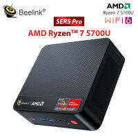 Beelink SER5 AMD Ryzen 7 5700U หน้าต่างพีซีขนาดเล็ก11เดสก์ท็อปเล่นเกม2X DDR4 Pcle3.0 SSD ได้ถึง2TB WiFi6 BT5.2พัดลมคู่สำนักงานขนาดเล็ก