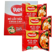 MÌ LẨU NẤM CHUA CAY REEVA - ĂN CHAY ĐƯỢC - 85G GÓI - THÙNG 30 GÓI