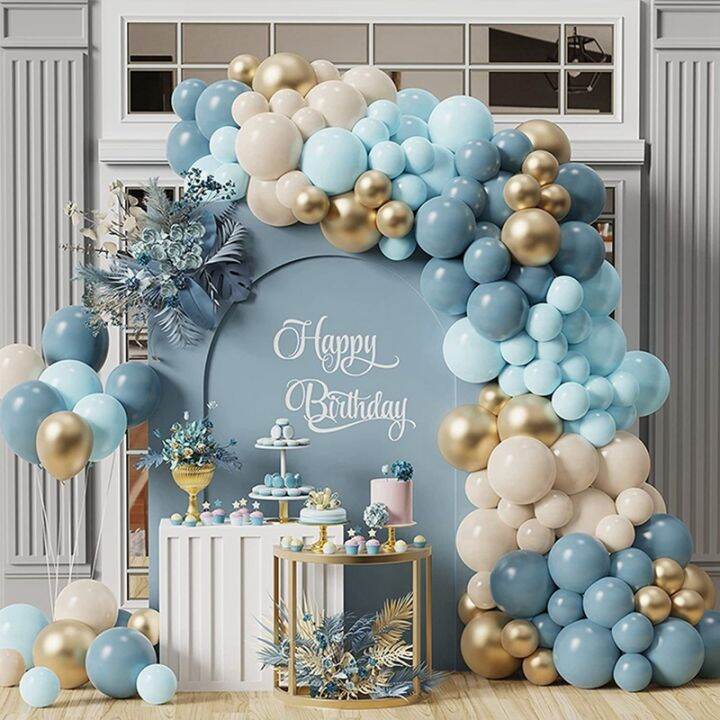 วันเกิดบอลลูน-garland-arch-ชุด-baby-shower-บอลลูนสีฟ้าวันเกิด-party-decor-เด็ก-globos-balon-1st-one-year-boy-วันเกิด-decor-iewo9238