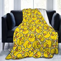 New Style Cute Rubber Duck Throw Blanket Ultra Soft Warm All Season Yellow Cartoon Ducks Decorative Blankets for Bed Chair Car Sofa Couch