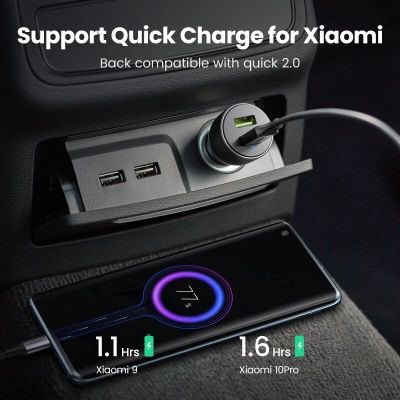 Ugrew 36W ที่ชาร์จแบตในรถอย่างรวดเร็ว3.0ชาร์จ USB QC 3.0ชาร์จในรถที่ชาร์จเร็วสำหรับรถโทรศัพท์มือถือเครื่องชาร์จ USB