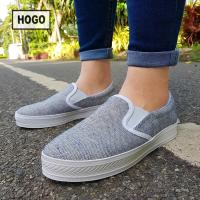 [ส่งเร็วพิเศษ!] HOGO รองเท้าผ้าใบ รองเท้าผ้าใบผู้หญิง Slipon นิ่มสุดๆ กันลื่น ทนทาน คู่เดียวเอาอยู่ รองเท้า รองเท้าผู้หญิง รองเท้าแฟชั่น พร้อมส่ง