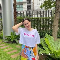 เสื้อครอป อก 46 ยาว 19 ,ผ้าคอตตอน sherbet.teeshop