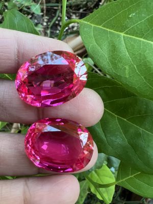 Lab Ruby Oval 18X25mm- 45cts ทับทิม Lab Ruby heat(18X25) มิลลิเมตร สีแดง ทับทิม รูบี้ เหลี่ยมชั้น..(1 เม็ด) สังเคราะห์