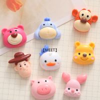 【MEET.U】1pc Shiny Cartoon Piglet Pooh Series DIY Resin Jewelry DIY Handmade Materials