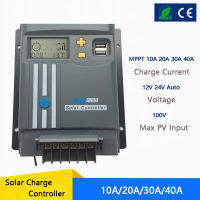 MPPT 40A30A20A10A Solar Charger Controller 12V 24VAuto พร้อม WIFI จอแสดงผล LCD สำหรับ Max PV 100VDC Lead Acid