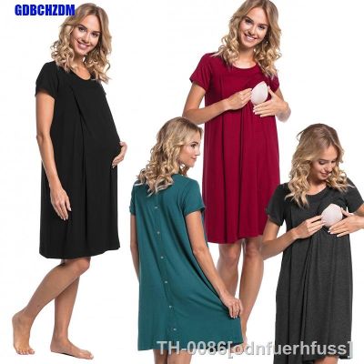 ◄✘❀ Patchwork Roupas de Enfermagem para Grávidas Camisola Casual Pijamas Maternidade Vestidos De Alimentação Bebê Hospital Verão