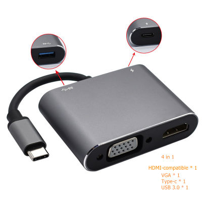 Rankman Type-C to 4K HDMI-compatible VGA USB C 3.0 Hub Adapter for MacBook Nintendo Samsung S20 Dex Huawei Matebook Xiaomi 10 TV