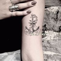 Waterproof Temporary Tattoo Sticker Marine Pirate Anchor Fake Tatto Flash Tatoo Tatouage Wrist Foot Hand Arm For Girl Women Men