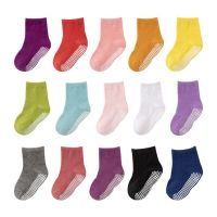 6 Pairs Boys Girls Anti-slip Socks Soft Breathable Cotton Babys Boat Socks Trampoline Socks 3-7years