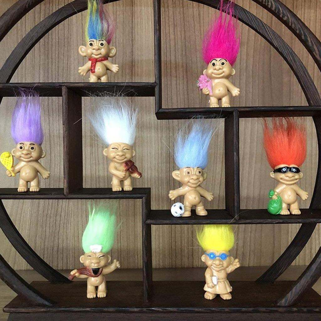10Pcs/lot Random vintage trolls Lucky Doll Mini Figures Toy 1" cake toppers